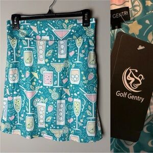 NEW Golf Gentry Skort Cocktails Hello Summer Built in Shorts Size Small Stretch